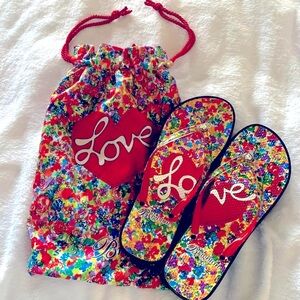 Brighton platform Flip Flops size 8 includes dust bag.